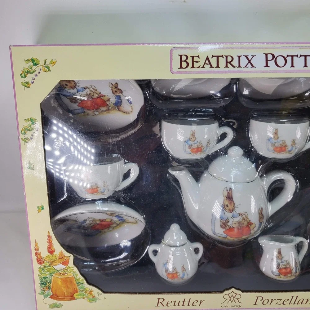 Reutter Porzellan Beatrix Potter Peter Rabbit Child Tea Set White Germany 56.580